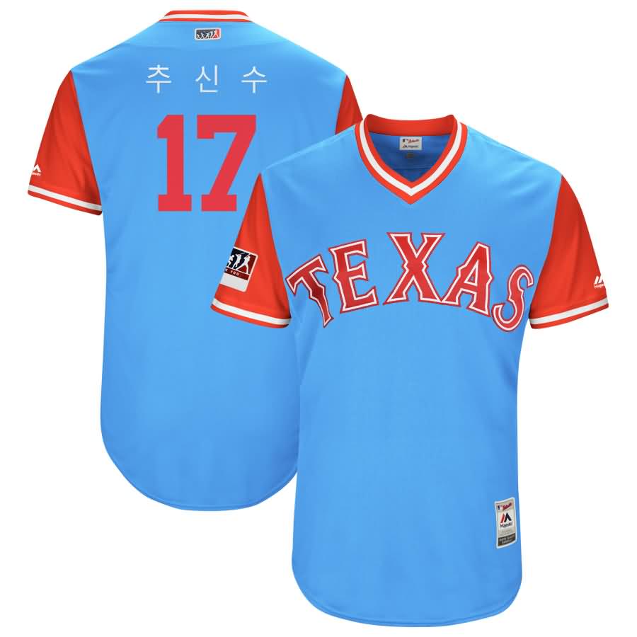 Shin Soo Choo Texas Rangers Majestic 2018 Players' Weekend Authentic Jersey - Light Blue/Red