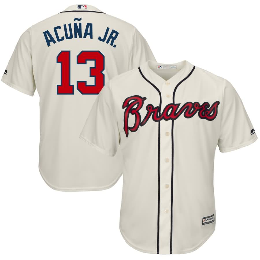 Ronald Acuna Jr. Atlanta Braves Majestic Alternate Official Cool Base Player Jersey - Cream