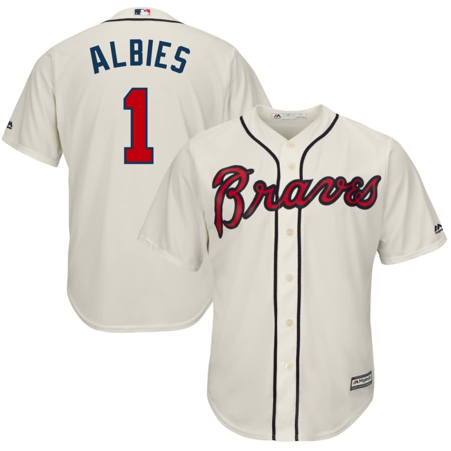Ozzie Albies Atlanta Braves Majestic Alternate Official Cool Base Player Jersey - Cream