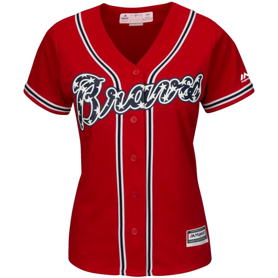 Dansby Swanson Atlanta Braves Majestic Women's Cool Base Player Jersey - Red