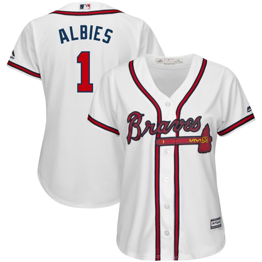 Ozzie Albies Atlanta Braves Majestic Women's Cool Base Player Jersey - White