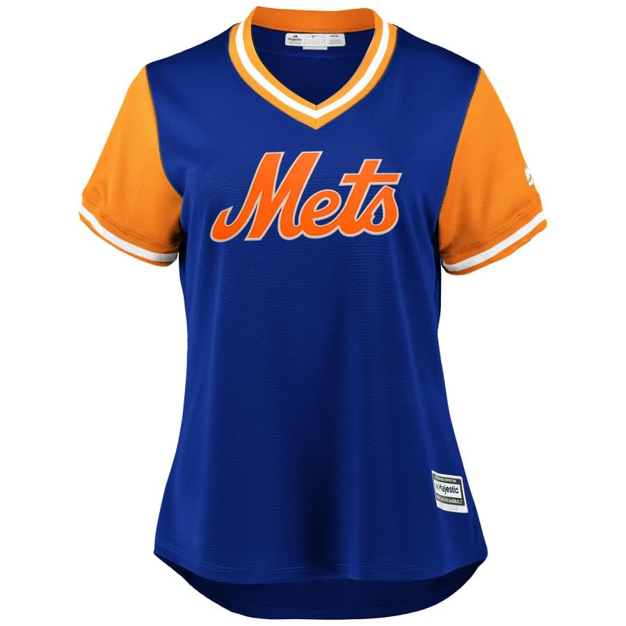 Jacob deGrom "deGrom" New York Mets Majestic Women's 2018 Players' Weekend Cool Base Jersey - Royal/Orange