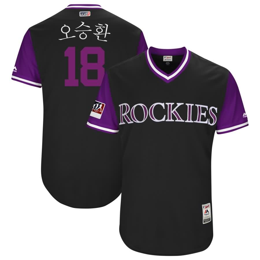 Seung-hwan Oh Colorado Rockies Majestic 2018 Players' Weekend Authentic Jersey - Black/Purple