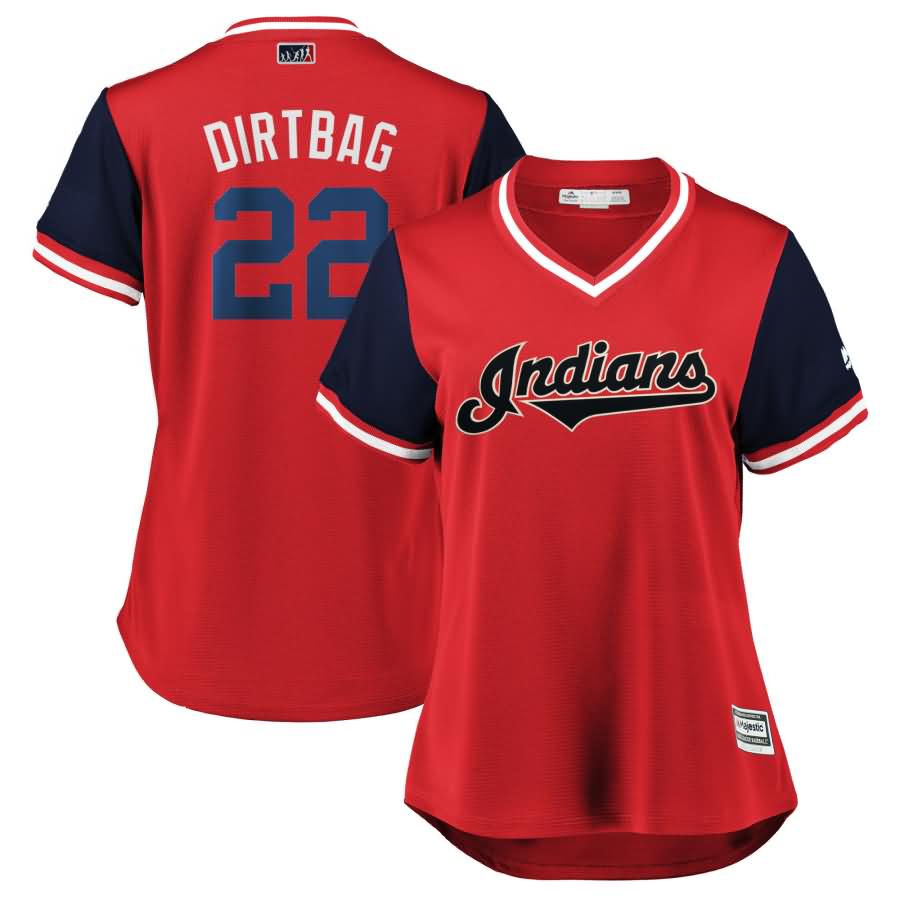 Jason Kipnis "Dirtbag" Cleveland Indians Majestic Women's 2018 Players' Weekend Cool Base Jersey - Red/Navy