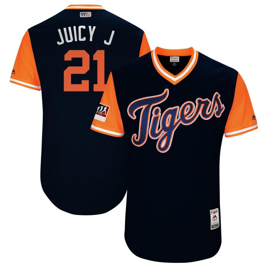 Jacoby Jones "Juicy J" Detroit Tigers Majestic 2018 Players' Weekend Authentic Jersey - Navy/Orange