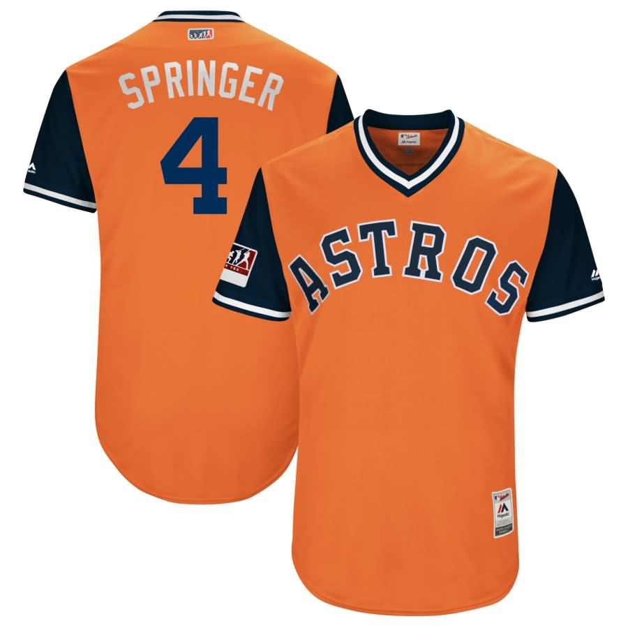 George Springer "Springer" Houston Astros Majestic 2018 Players' Weekend Authentic Jersey - Orange/Navy