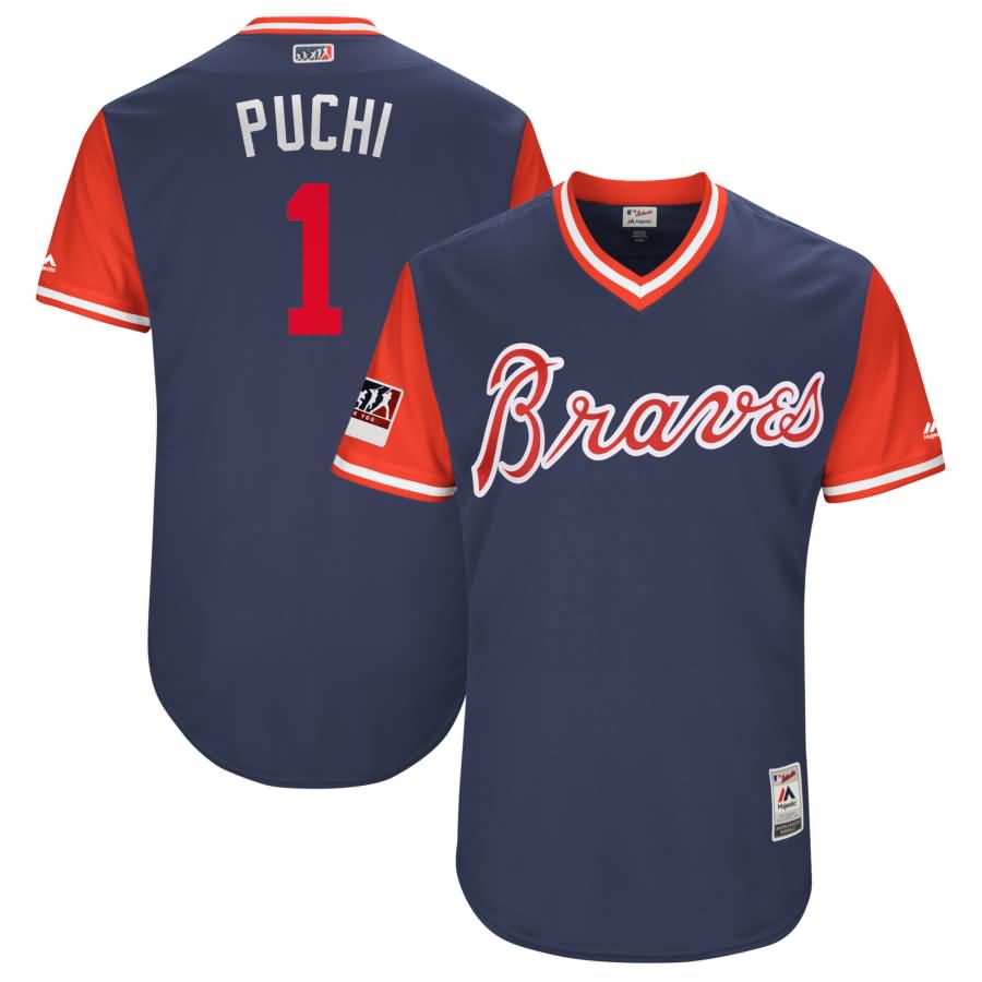 Ozzie Albies "Puchi" Atlanta Braves Majestic 2018 Players' Weekend Authentic Jersey - Navy/Red