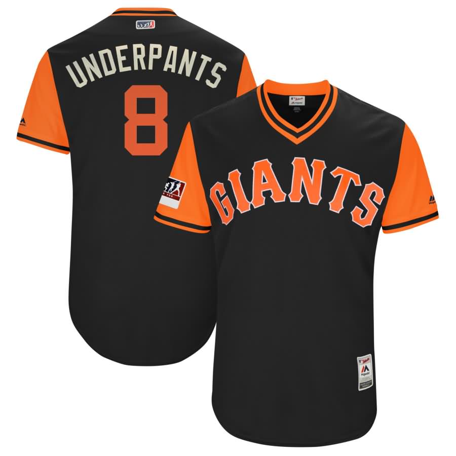 Hunter Pence "Underpants" San Francisco Giants Majestic 2018 Players' Weekend Authentic Jersey - Black/Orange