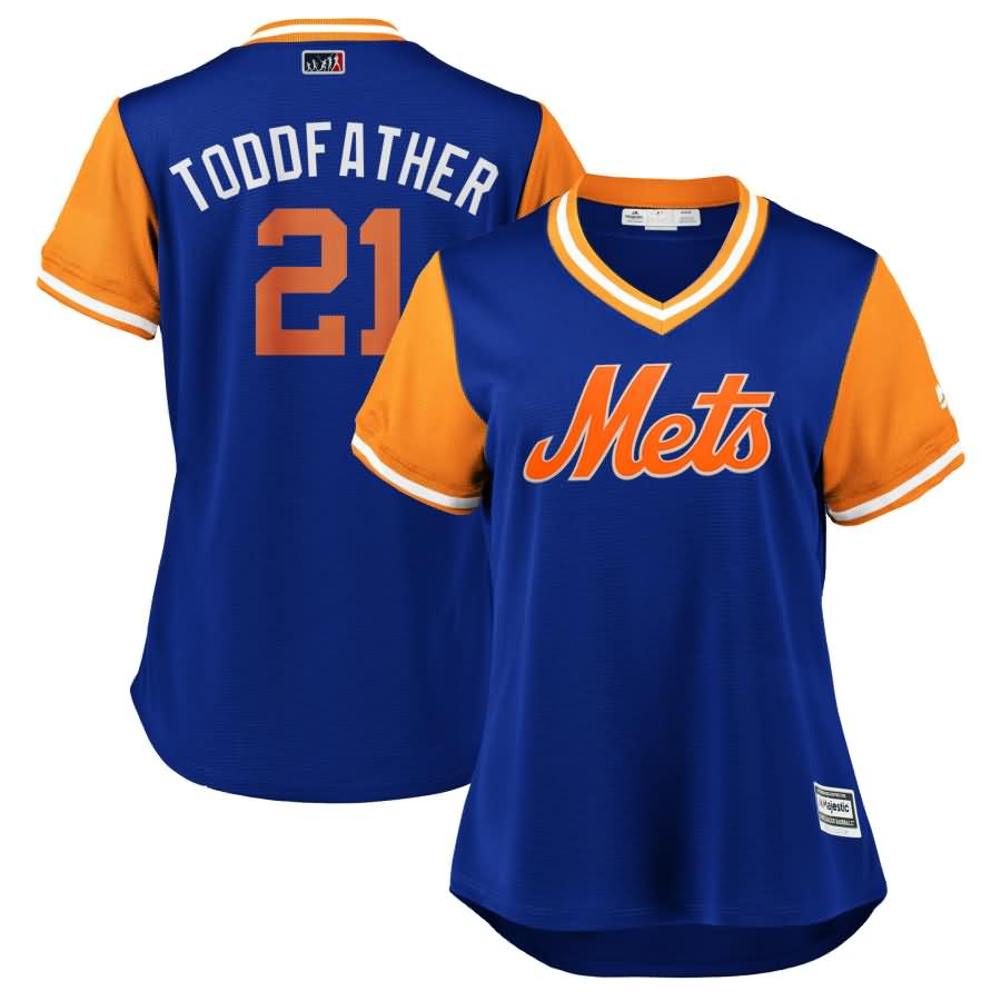 Todd Frazier "Toddfather" New York Mets Majestic Women's 2018 Players' Weekend Cool Base Jersey - Royal/Orange