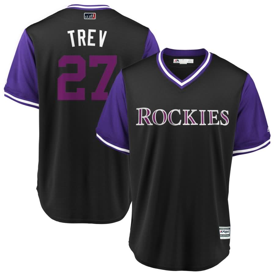 Trevor Story "Trev" Colorado Rockies Majestic 2018 Players' Weekend Cool Base Jersey - Black/Purple