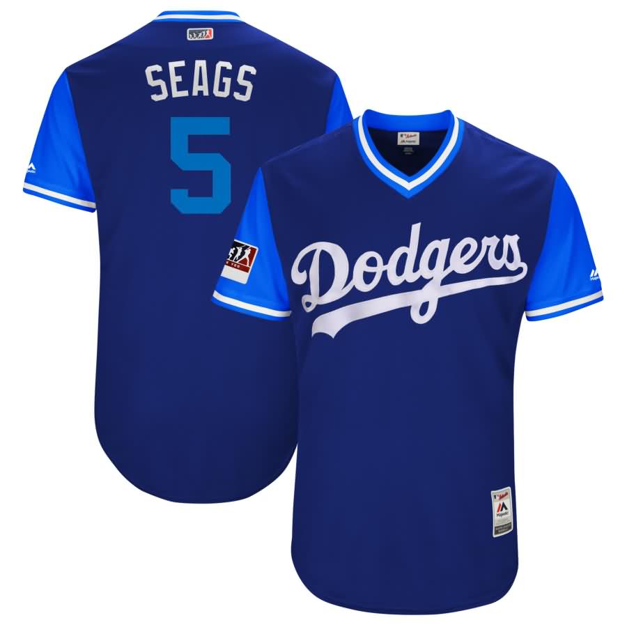 Corey Seager "Seags" Los Angeles Dodgers Majestic 2018 Players' Weekend Authentic Jersey - Royal/Light Blue