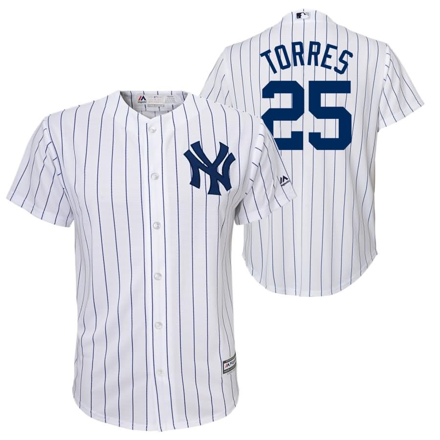 Gleyber Torres New York Yankees Majestic Youth Home Official Team Cool Base Player Jersey - White