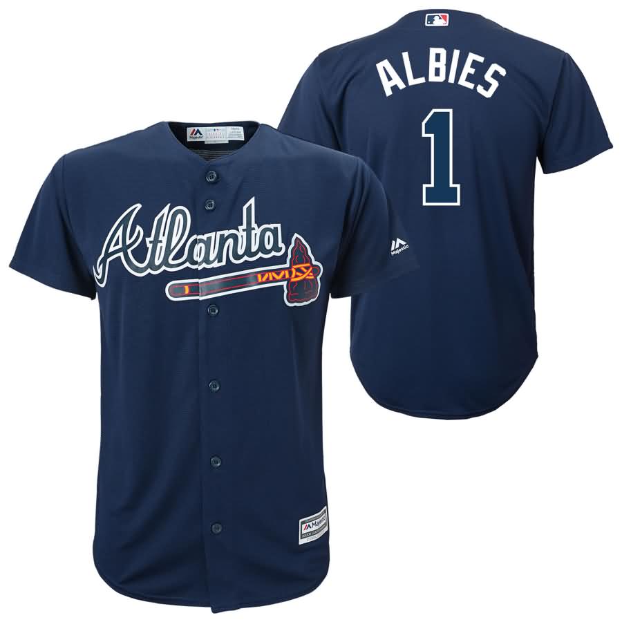 Ozzie Albies Atlanta Braves Majestic Youth Alternate Official Team Cool Base Player Jersey - Navy