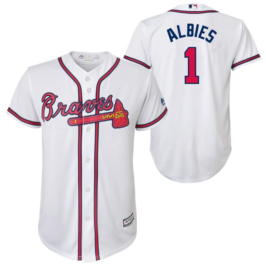 Ozzie Albies Atlanta Braves Majestic Youth Home Official Team Cool Base Player Jersey - White