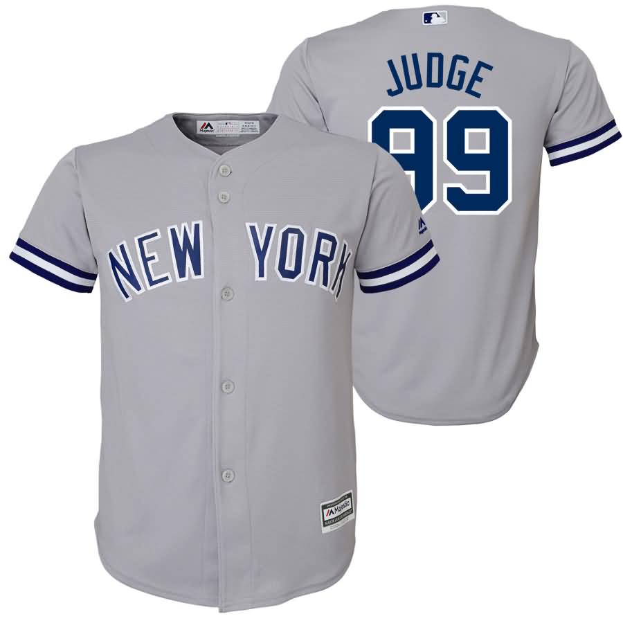 Aaron Judge New York Yankees Majestic Youth Road Official Team Cool Base Player Jersey - Gray