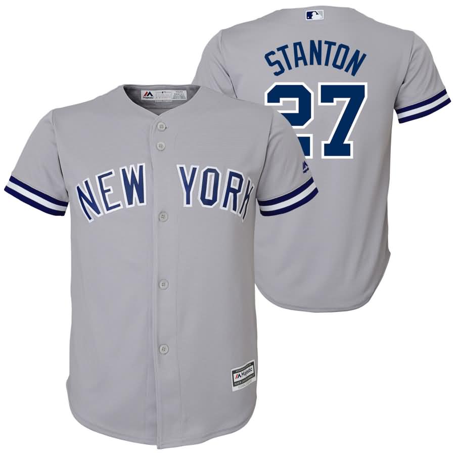 Giancarlo Stanton New York Yankees Majestic Youth Road Official Team Cool Base Player Jersey - Gray