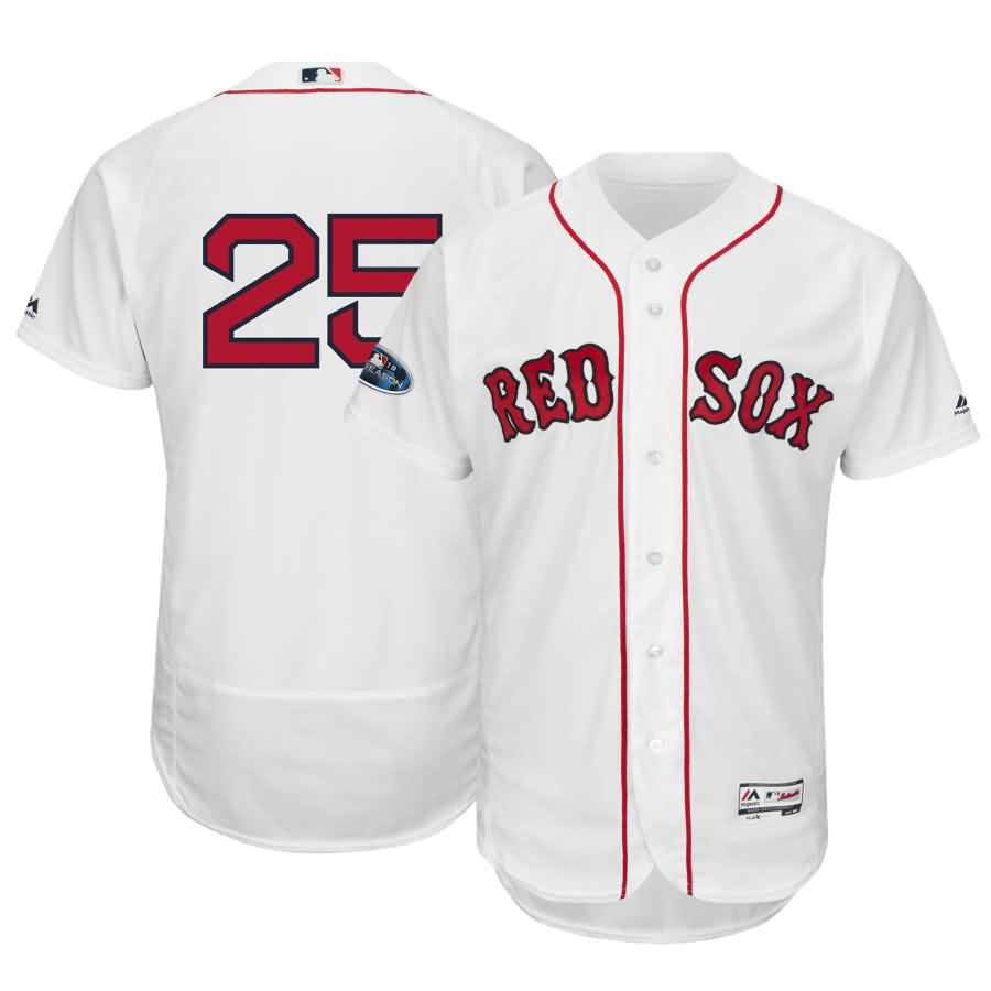 Steve Pearce Boston Red Sox Majestic 2018 Postseason Home Authentic Flex Base Player Jersey - White