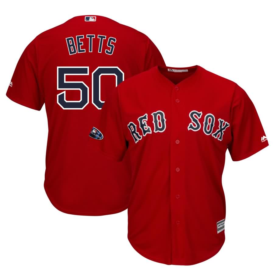 Mookie Betts Boston Red Sox Majestic 2018 Postseason Alternate Cool Base Player Jersey - Scarlet