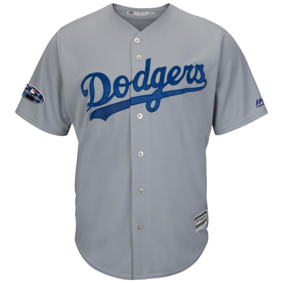 Justin Turner Los Angeles Dodgers Majestic 2018 Postseason Cool Base Player Jersey - Gray