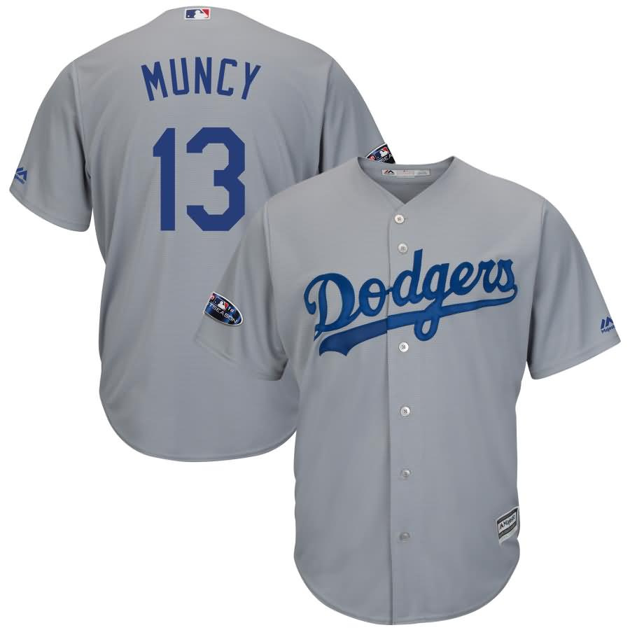 Max Muncy Los Angeles Dodgers Majestic 2018 Postseason Cool Base Player Jersey - Gray