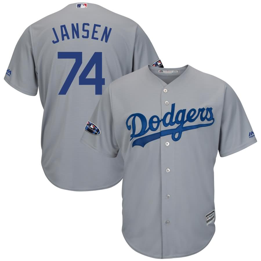 Kenley Jansen Los Angeles Dodgers Majestic 2018 Postseason Cool Base Player Jersey - Gray