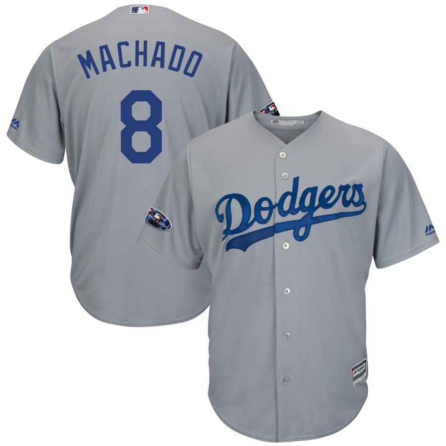 Manny Machado Los Angeles Dodgers Majestic 2018 Postseason Cool Base Player Jersey - Gray