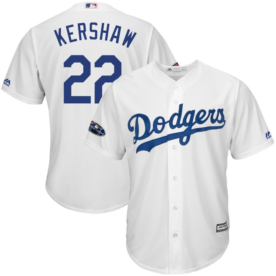 Clayton Kershaw Los Angeles Dodgers Majestic 2018 Postseason Cool Base Player Jersey - White