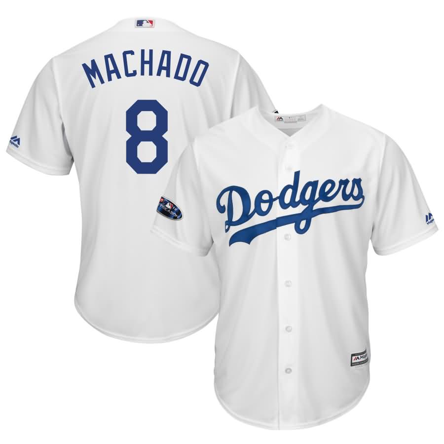 Manny Machado Los Angeles Dodgers Majestic 2018 Postseason Cool Base Player Jersey - White