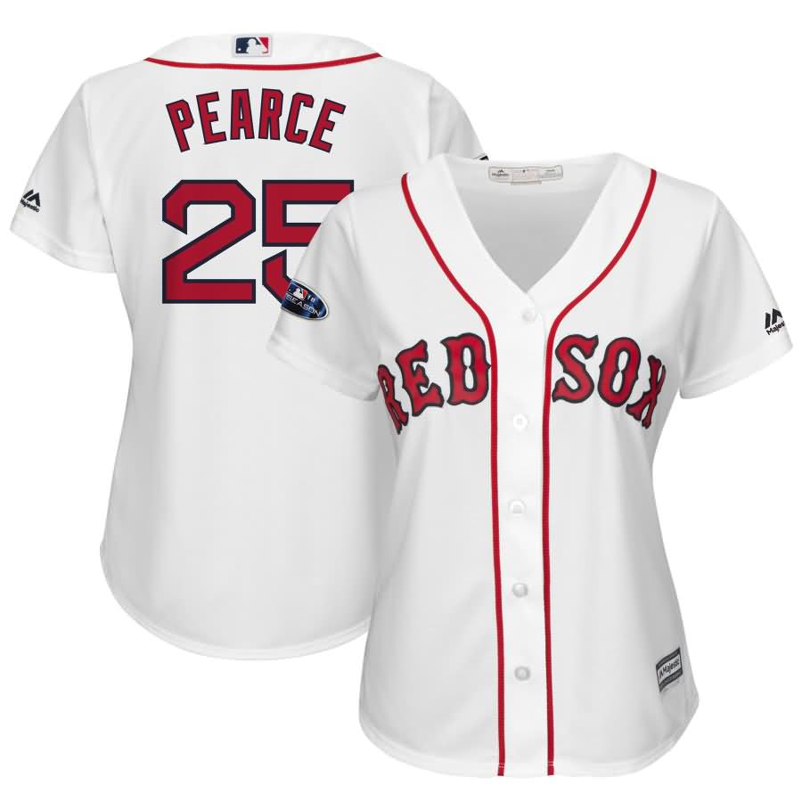 Steve Pearce Boston Red Sox Majestic Women's 2018 Postseason Home Cool Base Player Jersey - White