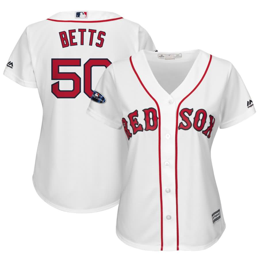 Mookie Betts Boston Red Sox Majestic Women's 2018 Postseason Home Cool Base Player Jersey - White