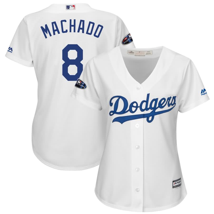 Manny Machado Los Angeles Dodgers Majestic Women's 2018 Postseason Cool Base Player Jersey - White