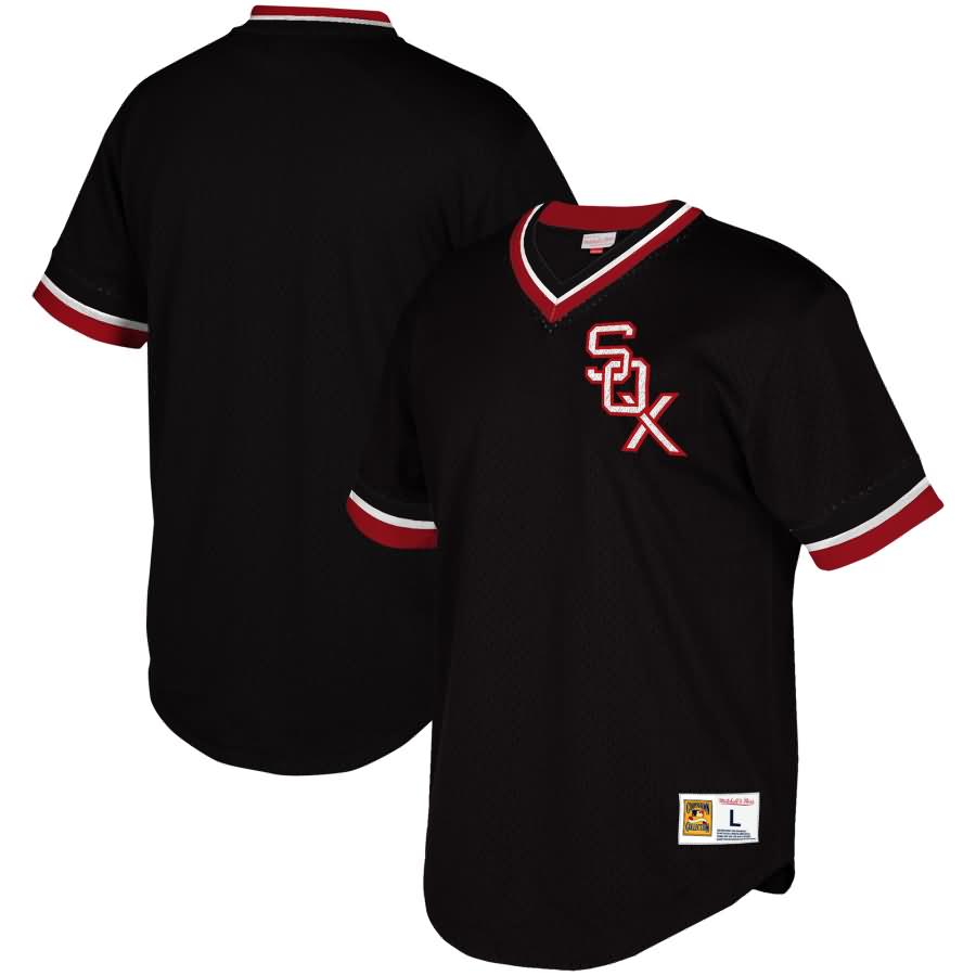 Chicago White Sox Mitchell & Ness Cooperstown Collection Mesh V-Neck Jersey - Black