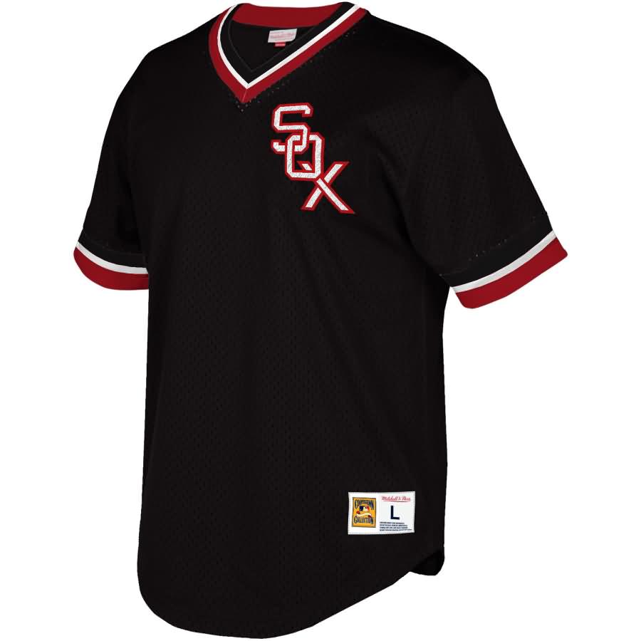 Chicago White Sox Mitchell & Ness Cooperstown Collection Mesh V-Neck Jersey - Black
