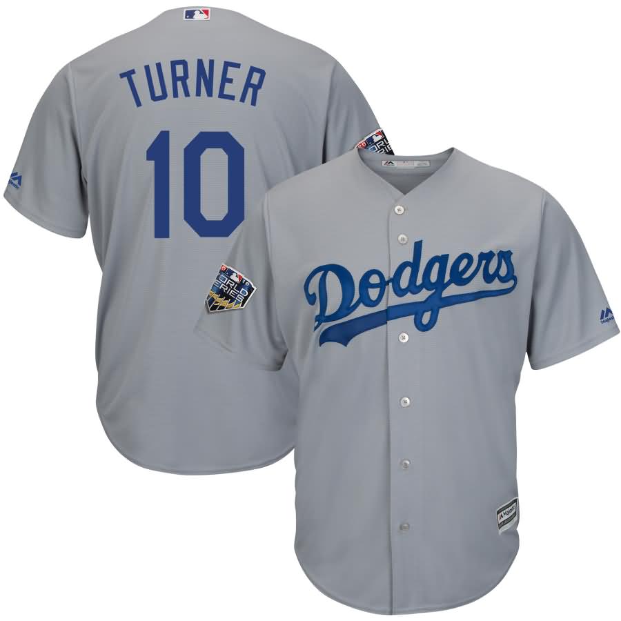 Justin Turner Los Angeles Dodgers Majestic 2018 World Series Cool Base Player Jersey - Gray