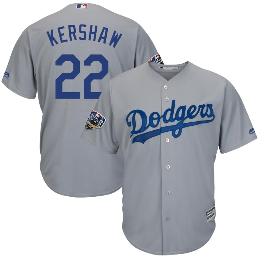 Clayton Kershaw Los Angeles Dodgers Majestic 2018 World Series Cool Base Player Jersey - Gray