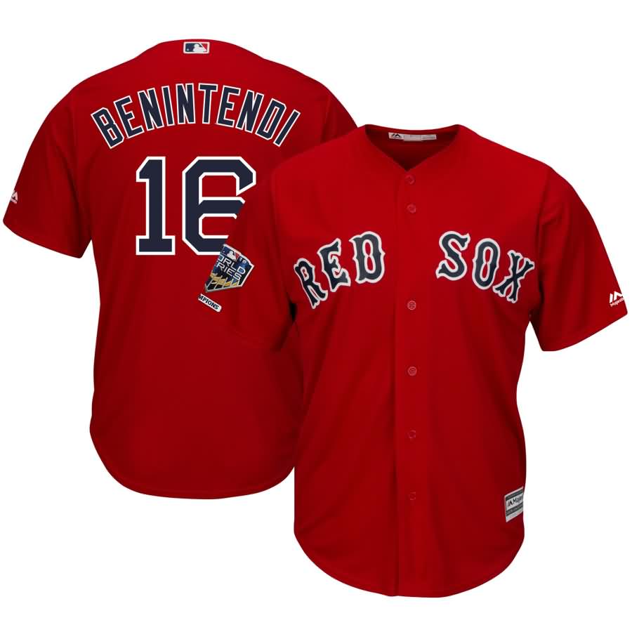 Andrew Benintendi Boston Red Sox Majestic 2018 World Series Champions Alternate Cool Base Player Jersey - Scarlet