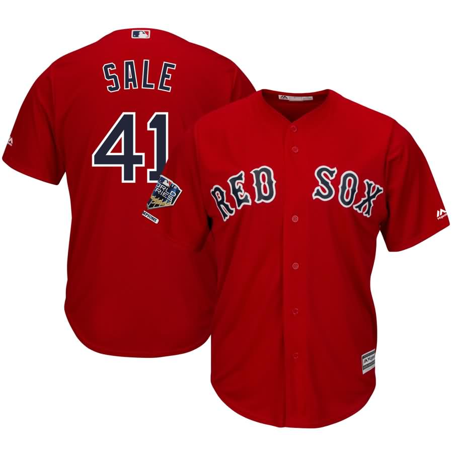 Chris Sale Boston Red Sox Majestic 2018 World Series Champions Alternate Cool Base Player Jersey - Scarlet