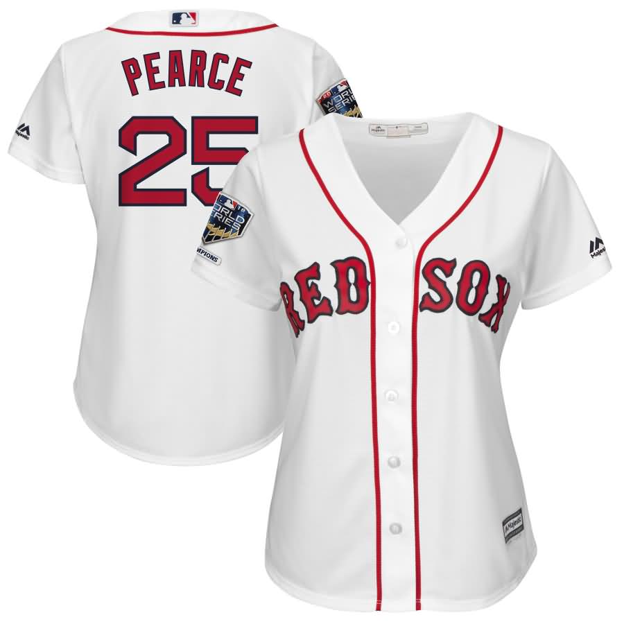 Steve Pearce Boston Red Sox Majestic Women's 2018 World Series Champions Home Cool Base Player Jersey - White