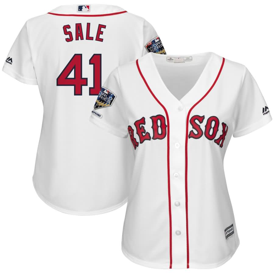 Chris Sale Boston Red Sox Majestic Women's 2018 World Series Champions Home Cool Base Player Jersey - White