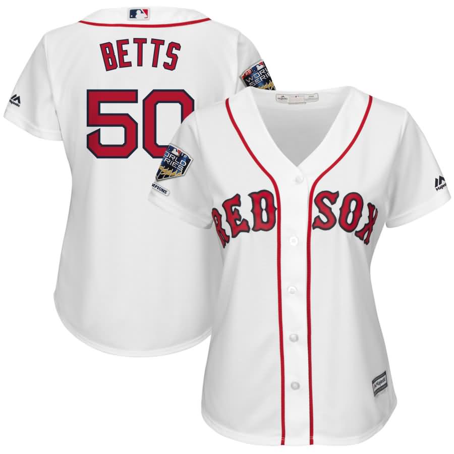 Mookie Betts Boston Red Sox Majestic Women's 2018 World Series Champions Home Cool Base Player Jersey - White