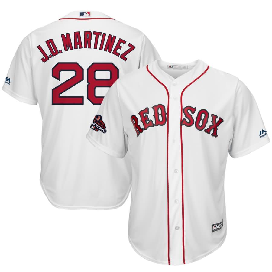 J.D. Martinez Boston Red Sox Majestic 2018 World Series Champions Team Logo Player Jersey - White
