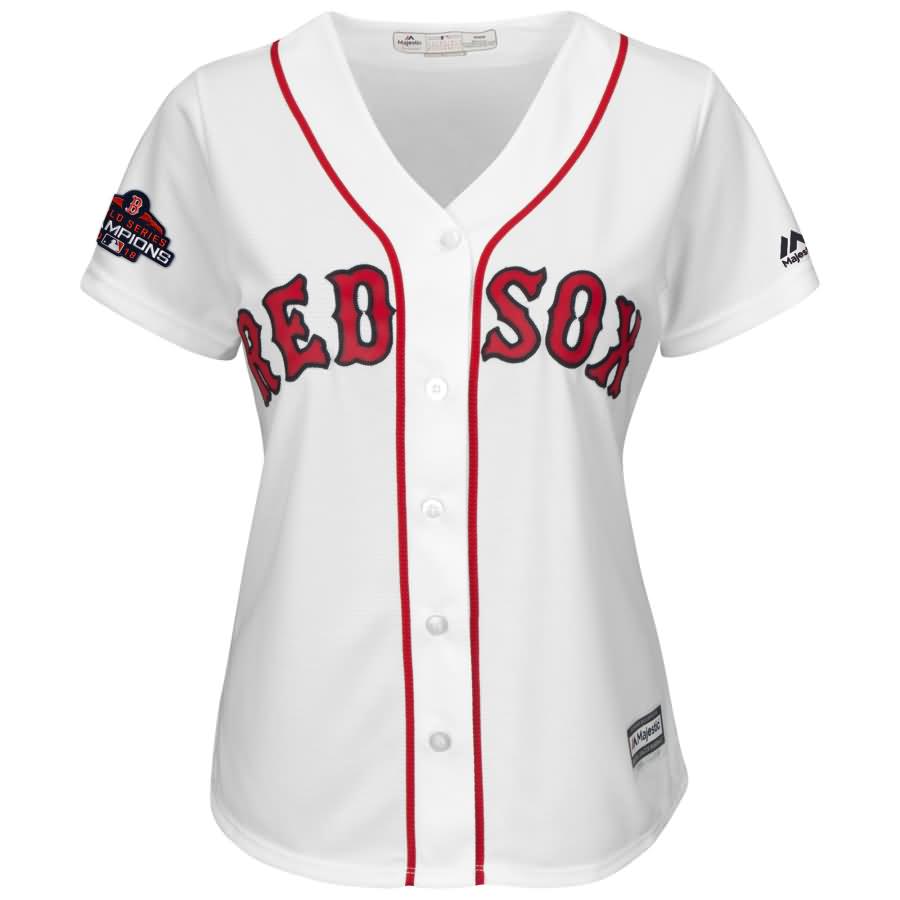 Mookie Betts Boston Red Sox Majestic Women's 2018 World Series Champions Team Logo Player Jersey - White