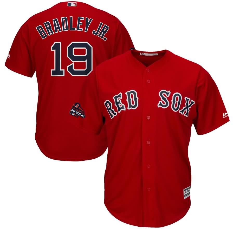 Jackie Bradley Jr. Boston Red Sox Majestic 2018 World Series Champions Team Logo Player Jersey - Scarlet