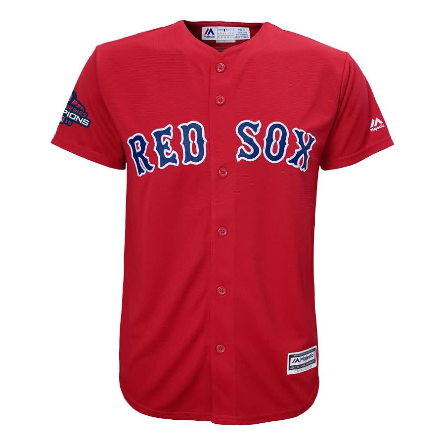 Andrew Benintendi Boston Red Sox Majestic Youth 2018 World Series Champions Team Logo Player Jersey - Scarlet