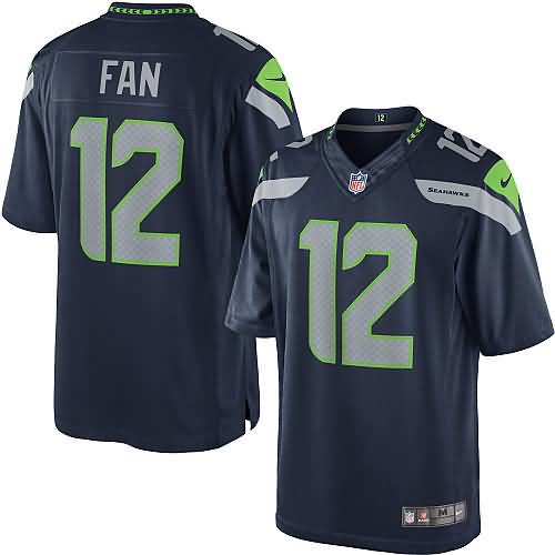 12s Seattle Seahawks Nike Youth Limited Jersey - College Navy