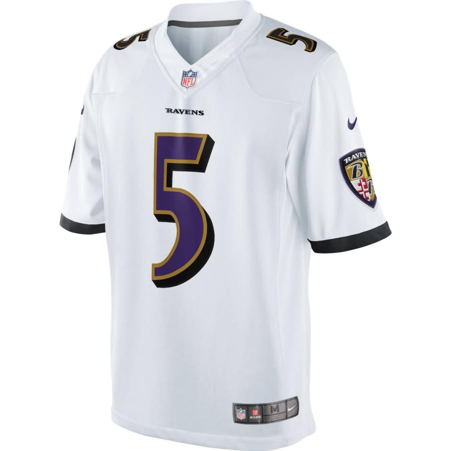 Joe Flacco Baltimore Ravens Nike Limited Jersey - White with all White Collar