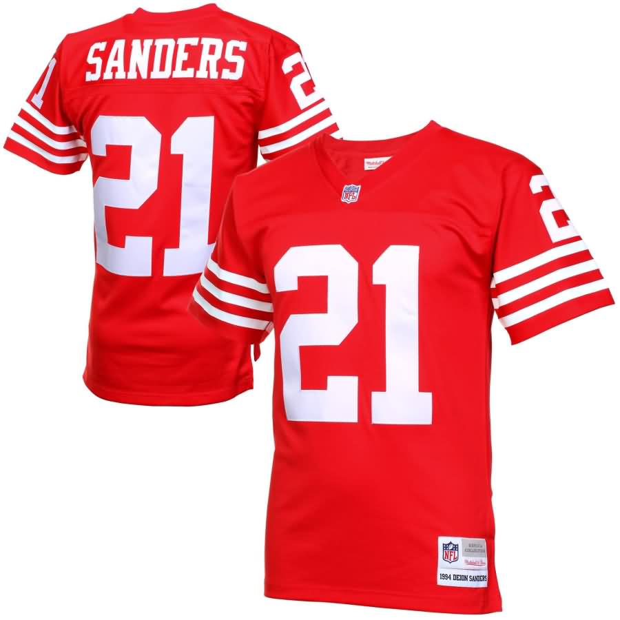 Deion Sanders San Francisco 49ers Mitchell & Ness Retired Player Vintage Replica Jersey - Scarlet
