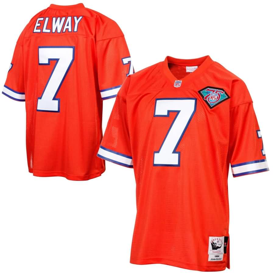 John Elway Denver Broncos Mitchell & Ness Silver Anniversary Authentic Throwback Jersey - Orange