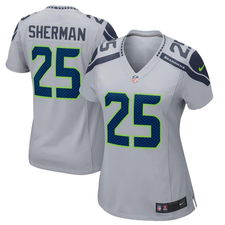 Richard Sherman Seattle Seahawks Nike Women's Game Jersey - Gray