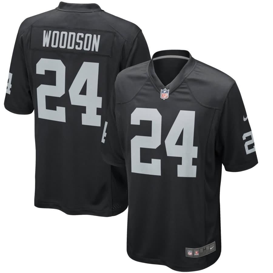 Charles Woodson Oakland Raiders Nike Youth Team Color Game Jersey - Black